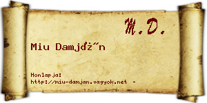 Miu Damján névjegykártya